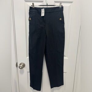 NWT J Crew Linen Cotton Elastic Pants Black